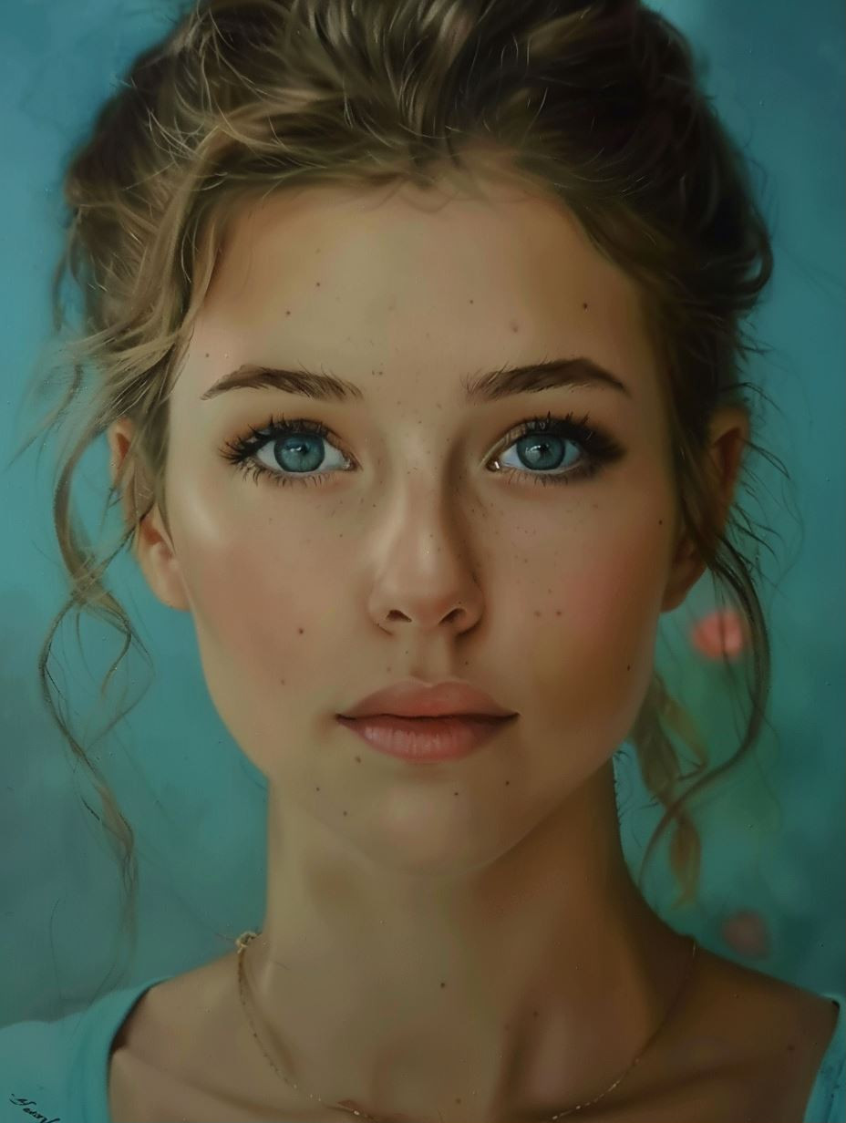 Ethereal Gazes: A Study in Digital Beauty - Image 1