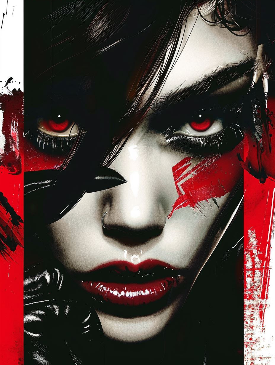 Dark Gothic Crimson Noir Portraits - Image 3