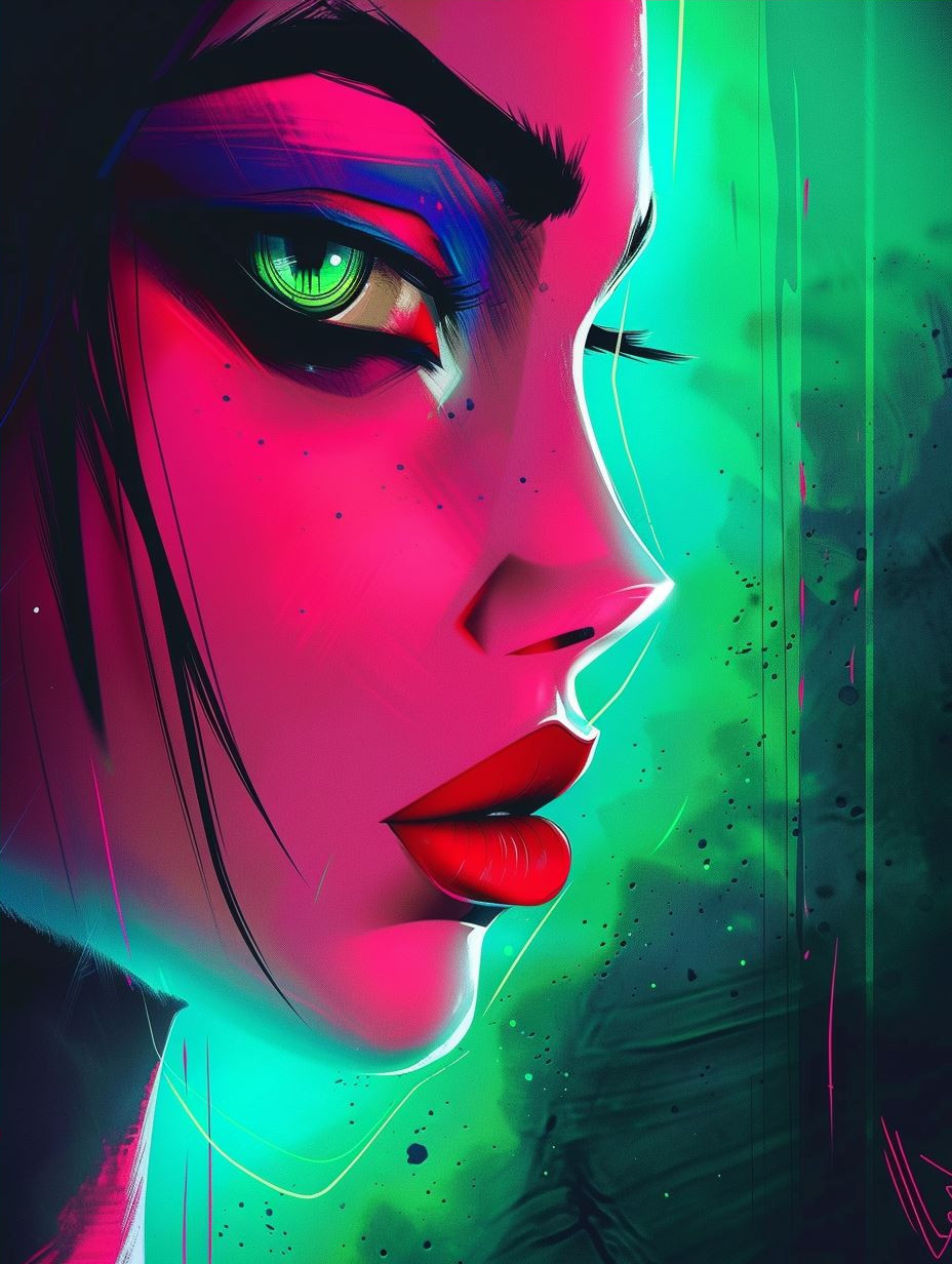 Neon Cyberpunk Portrait Glow - Image 4