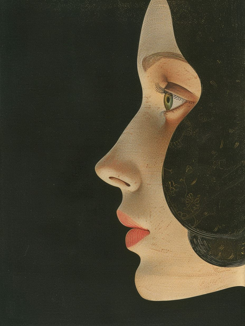 Fragmented Vintage Surrealist Portrait - Image 3