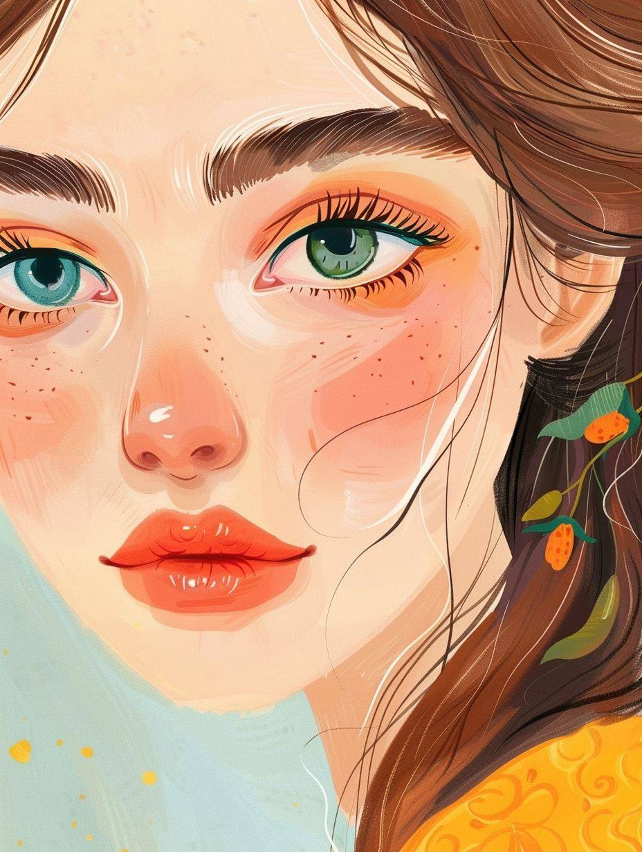 Ethereal Sun-Kissed Digital Portrait