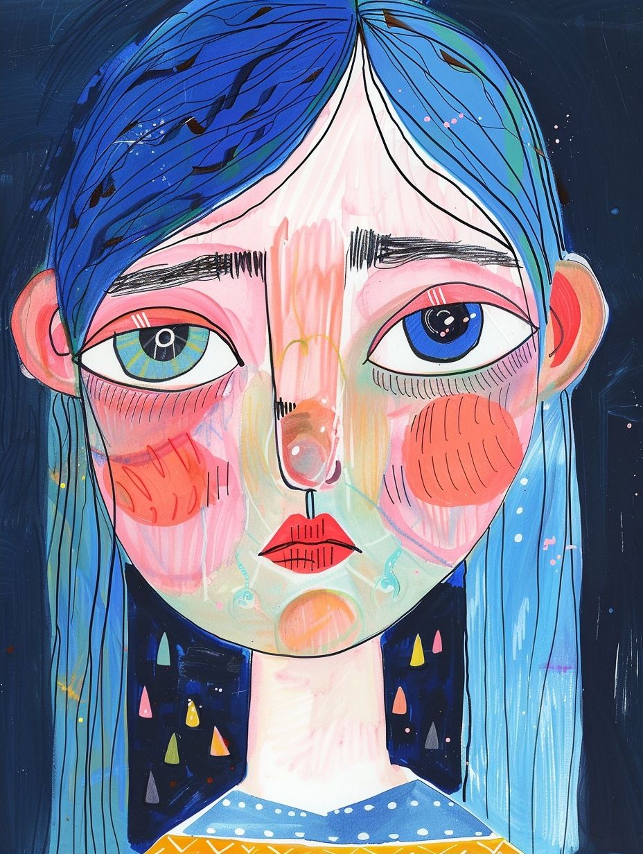 Whimsical Ink Portrait Study - Image 2