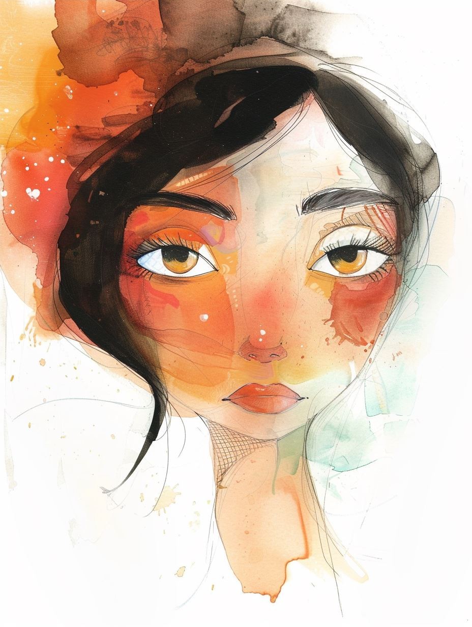 Ethereal Watercolor Portrait Study - Image 4