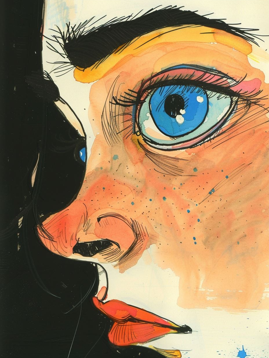 Bold Ink Fashion Sketch Portrait - Image 3
