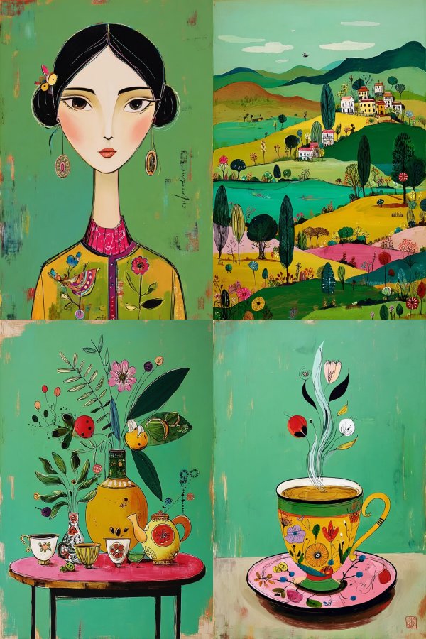 Whimsical Folk Portrait