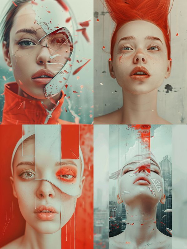 Fragmented Porcelain Cybernetic Soul