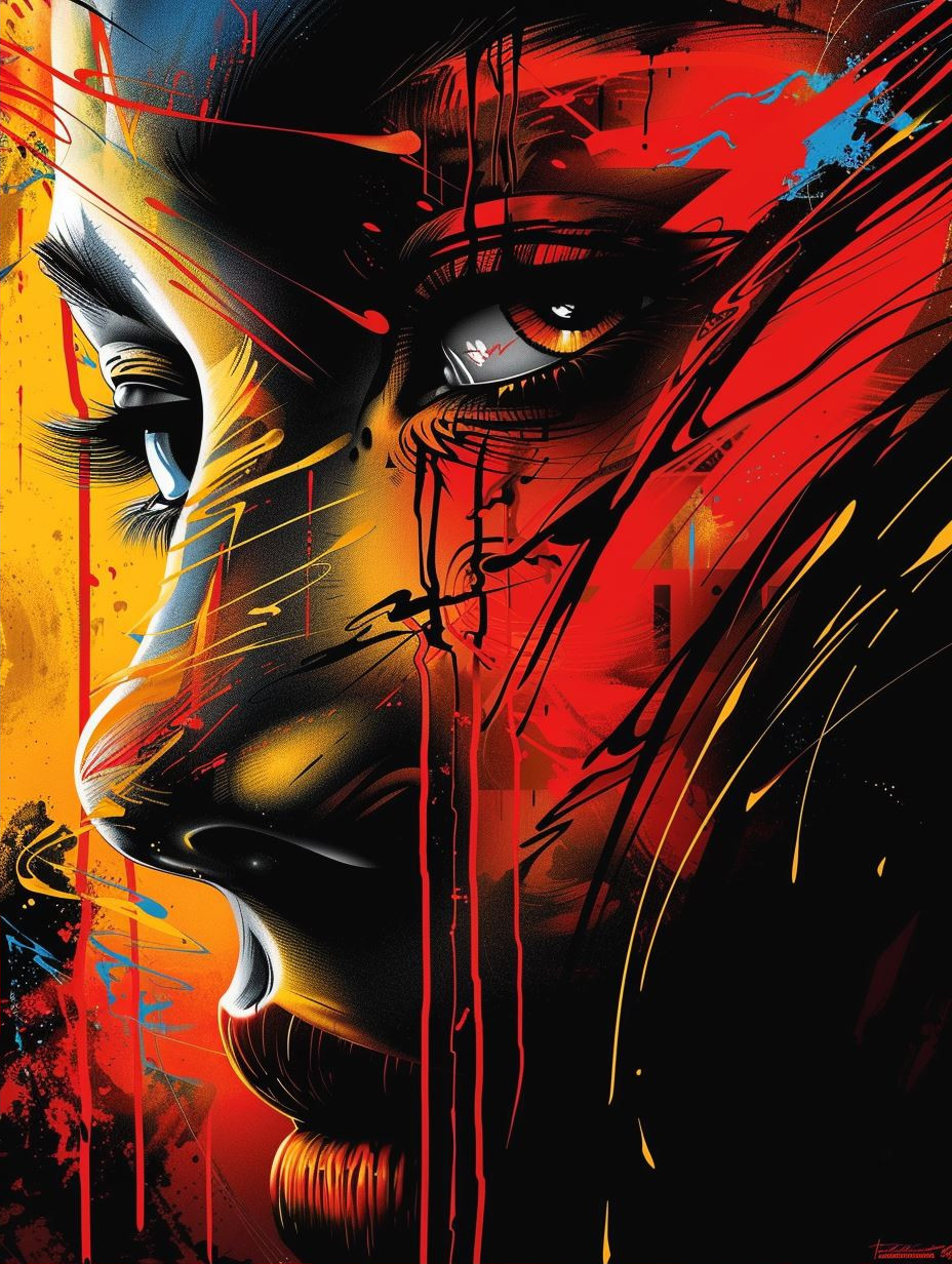 Vibrant Liquid Neon Portrait - Image 2