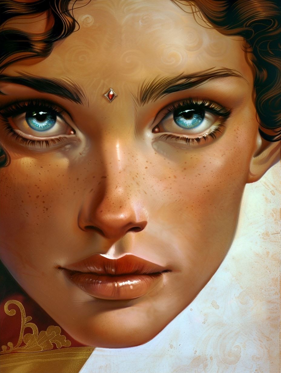 Ancient Gilded Portrait of Elegance - Image 2
