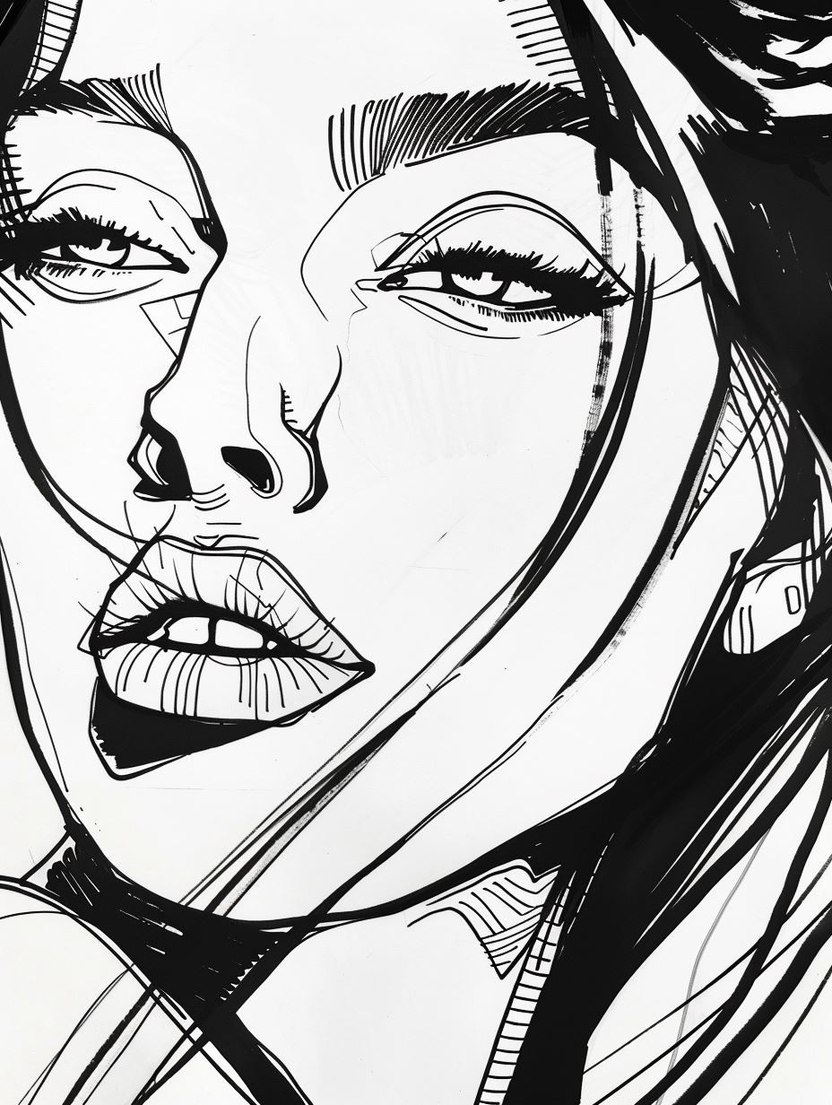 Bold Ink Fashion Illustration - Image 1