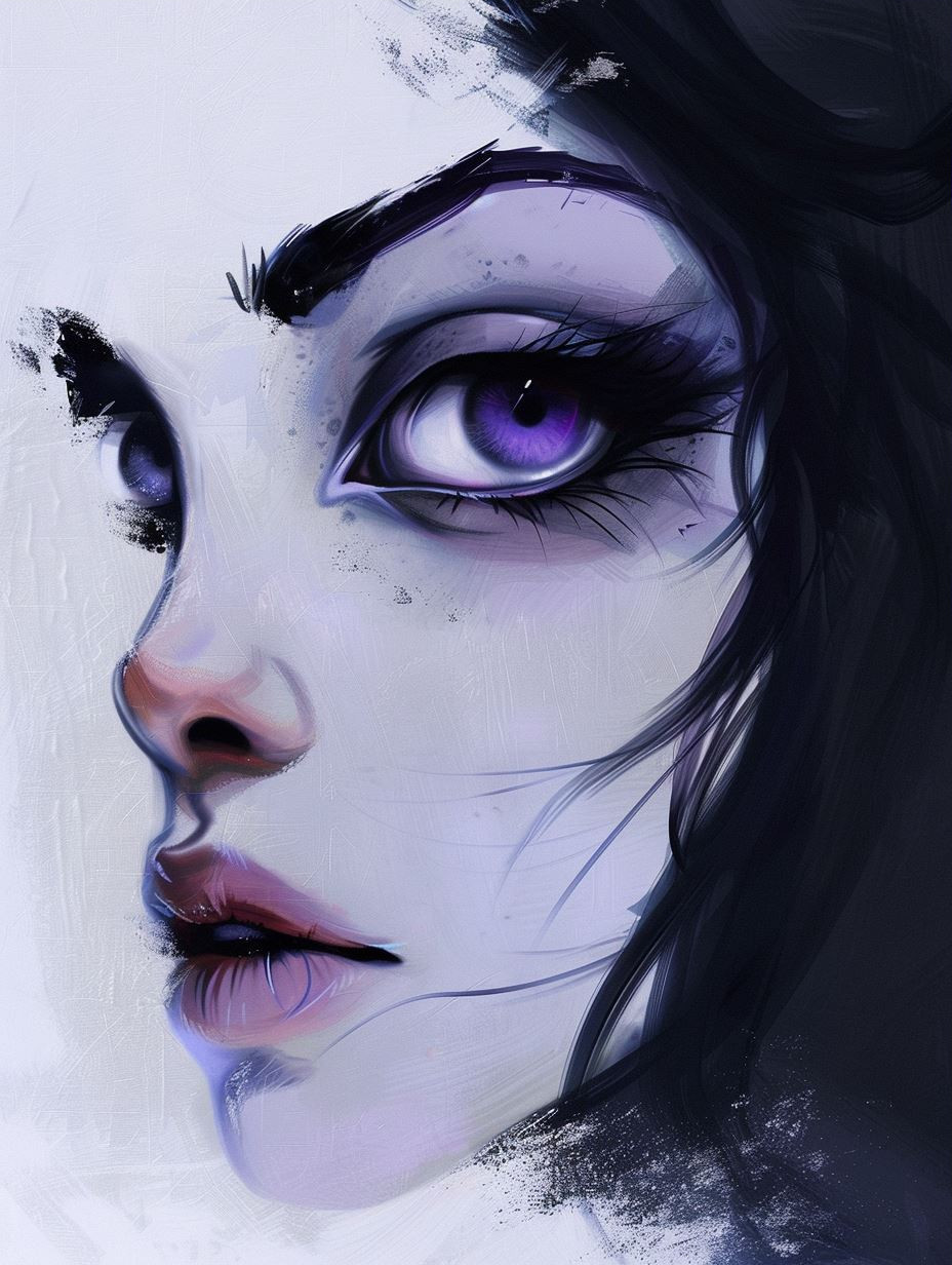 Ethereal Violet Gaze Portrait - Image 3