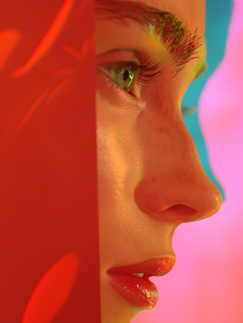 Surreal Neon Portrait Collage - Image 2