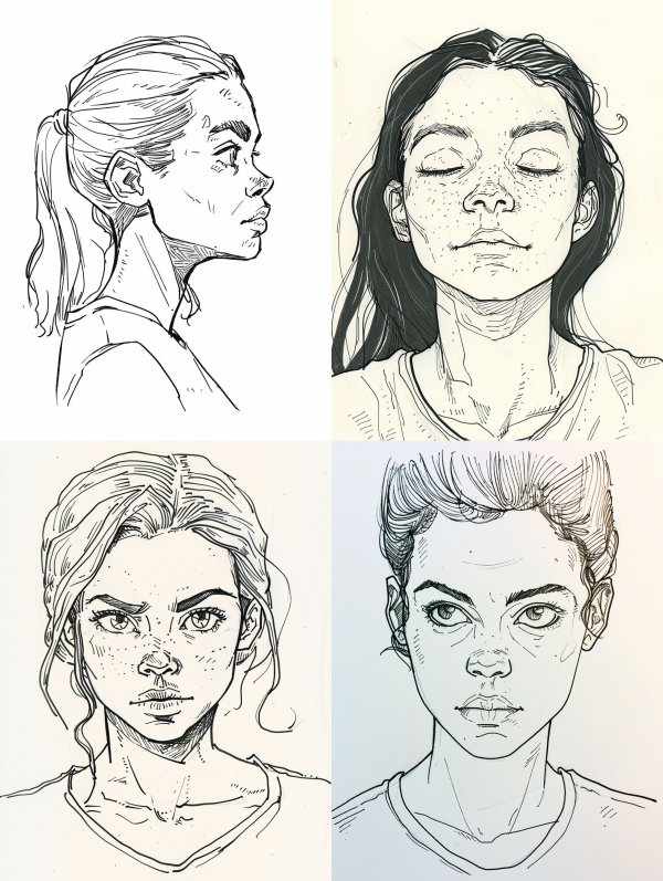 Expressive Graphite Portrait Studies