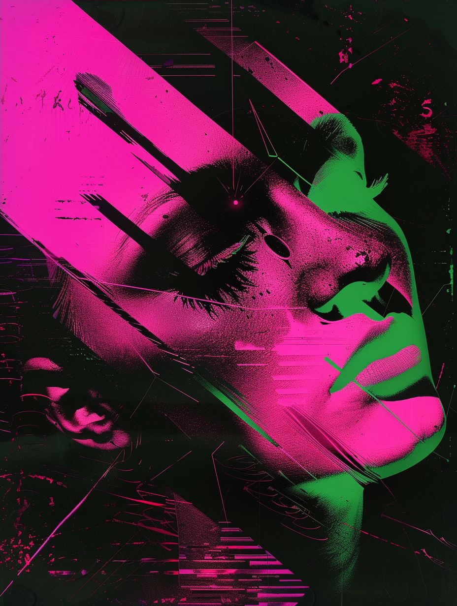 Neon Noir Shadow Portrait - Image 4