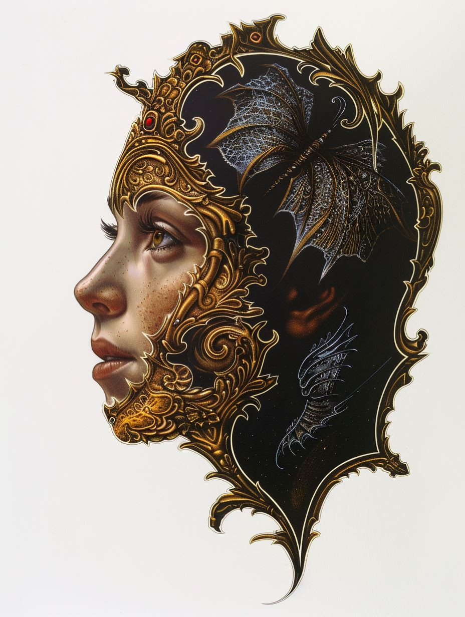Golden Ornate Venetian Mask Portraits - Image 4