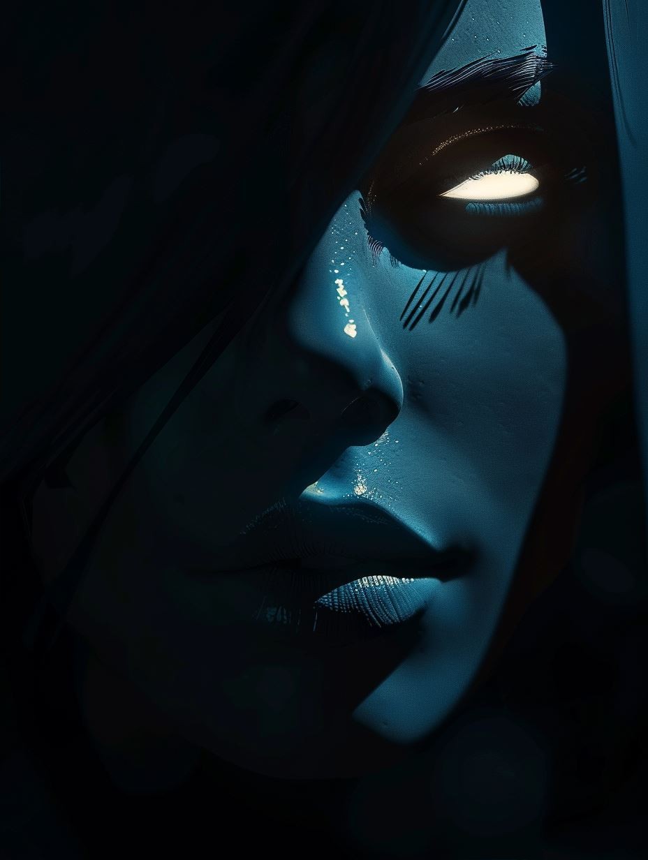 Neon Gaze Cybernetic Portrait - Image 2