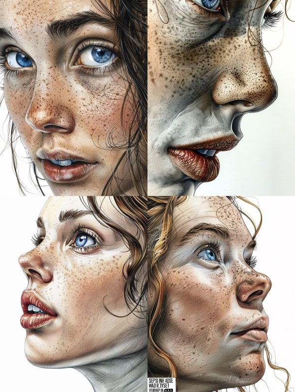 Azure Gaze and Sun-Kissed Freckles
