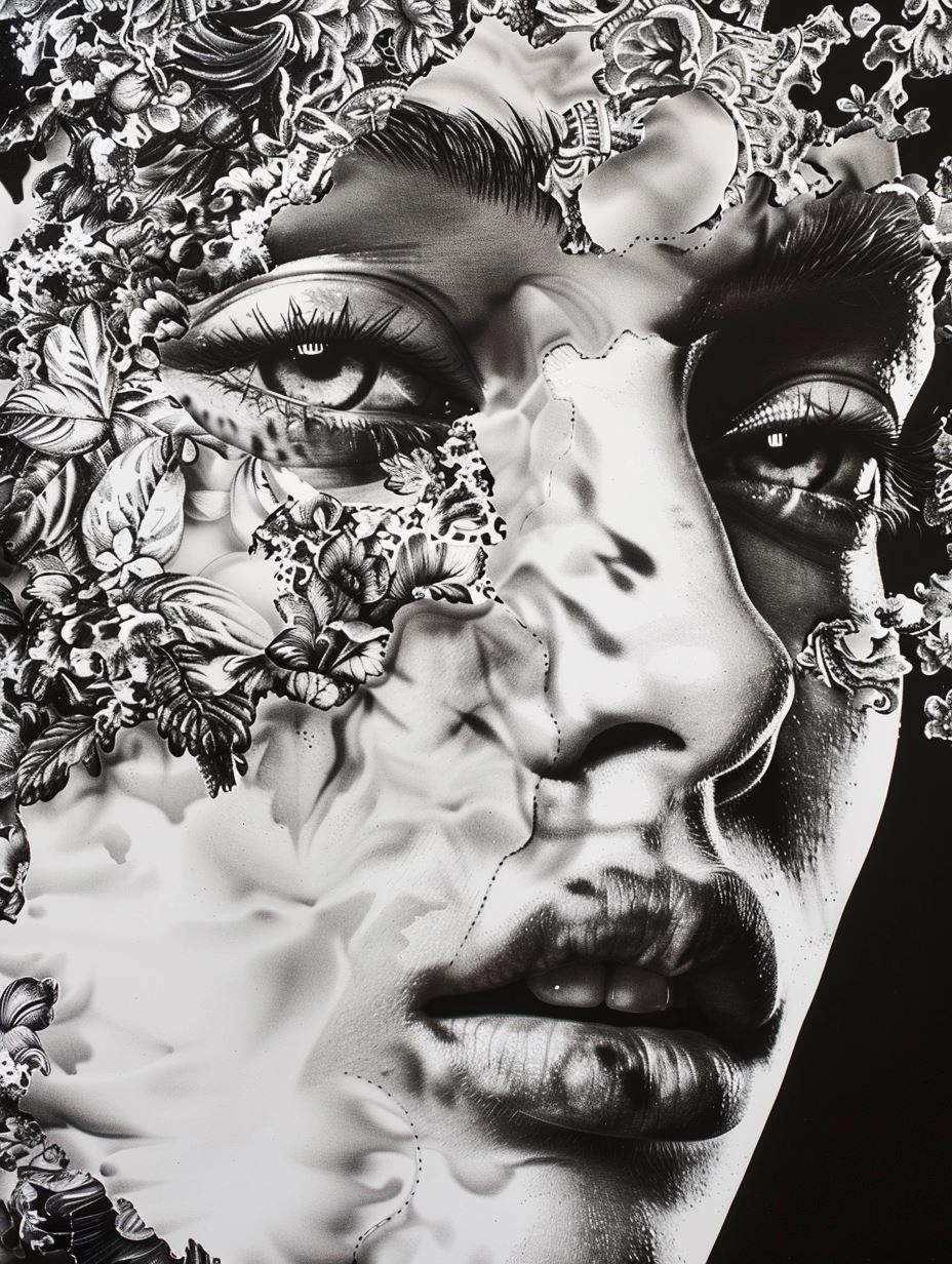 Intricate Monochrome Floral Portraits - Image 4
