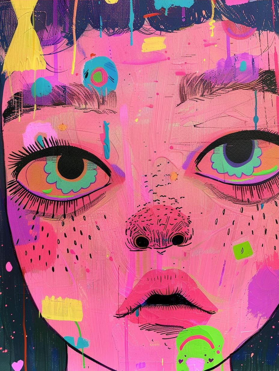 Neon Dreams: A Pop Art Portrait Study - Image 3