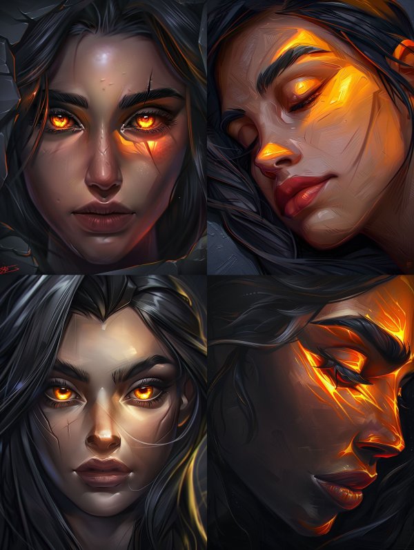 Glowing Amber Ethereal Portraits