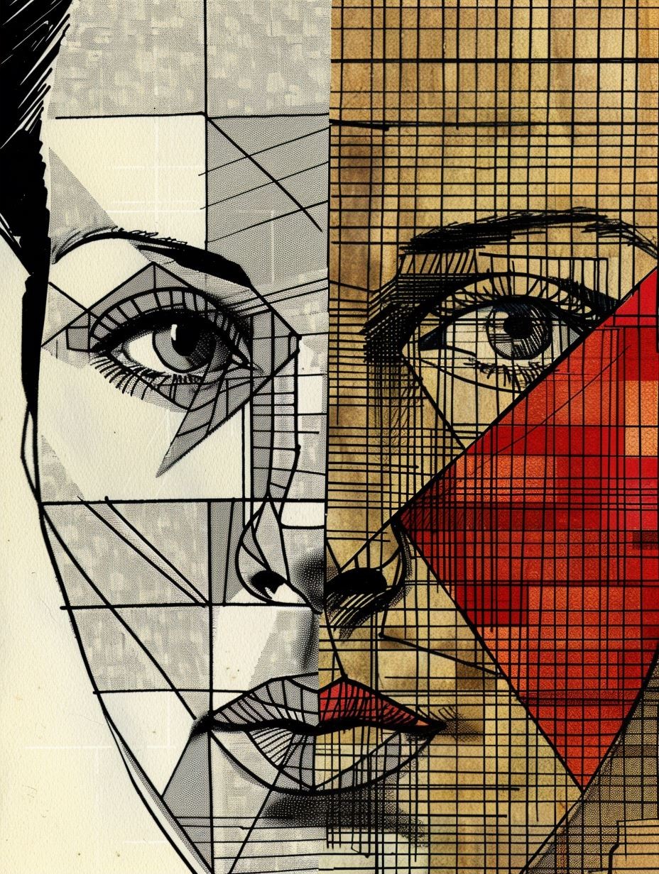 Fragmented Geometric Portrait Study - Image 2