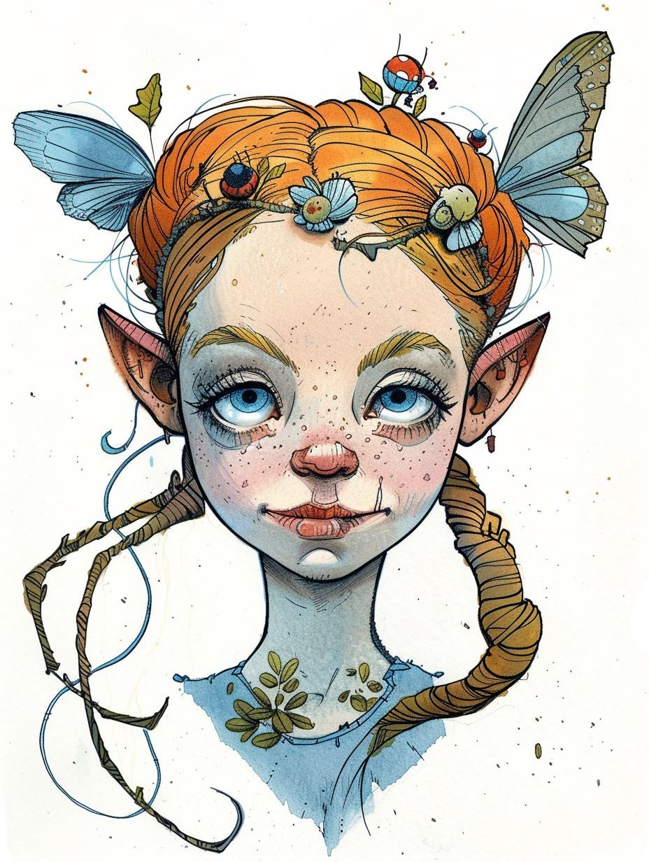 Whimsical Forest Sprite Portrait