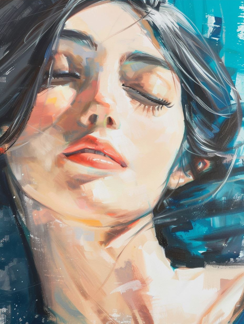 Azure Dreams: Digital Portrait Series - Image 3