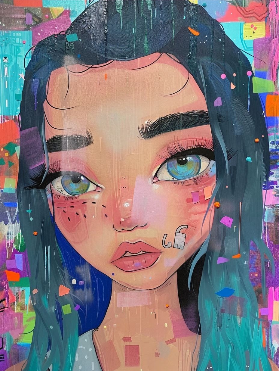 Vibrant Digital Portraits of Stylized Girls - Image 3