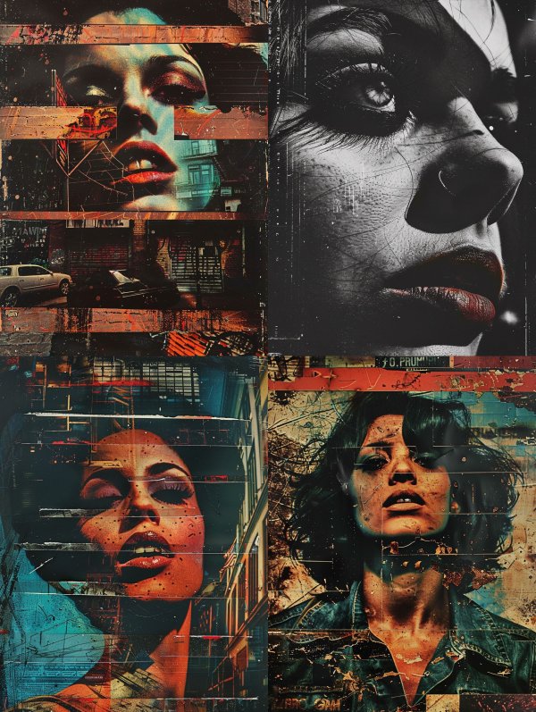 Fragmented Urban Noir Portraits