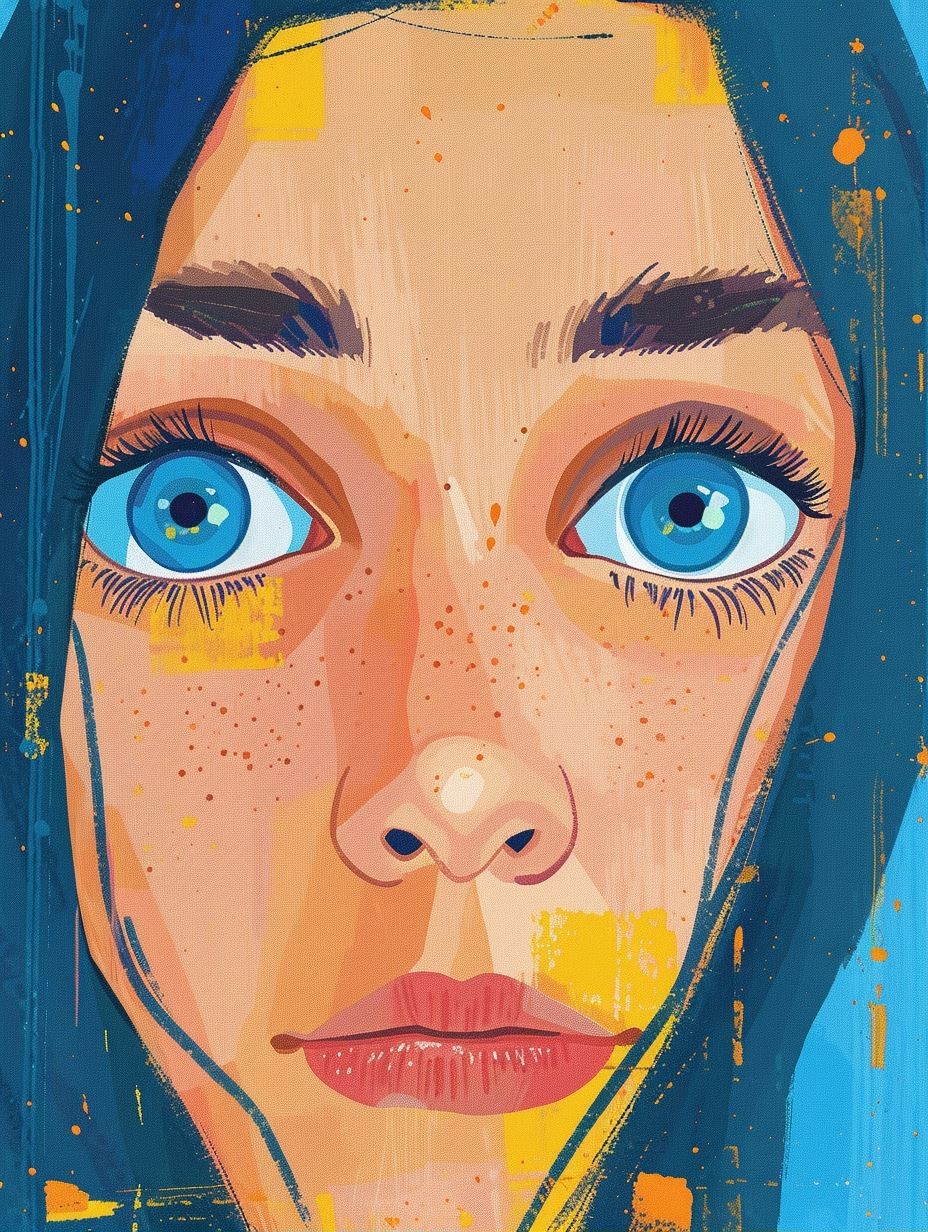 Pop Art Azure Gaze - Image 1