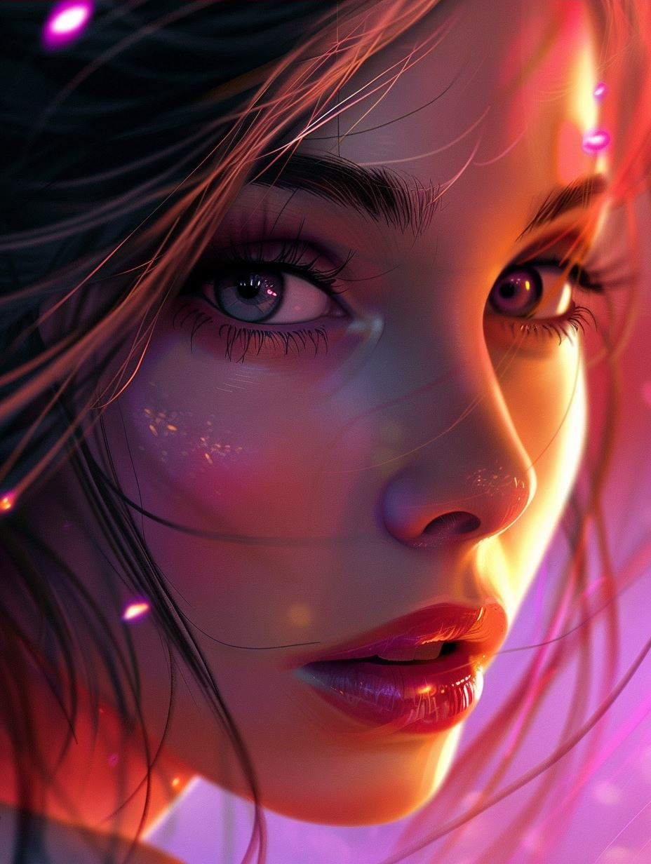 Neon Dreams: Ethereal Portraits - Image 3