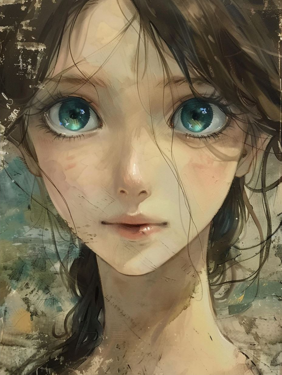 Ethereal Gazes: Anime Portrait Study - Image 2