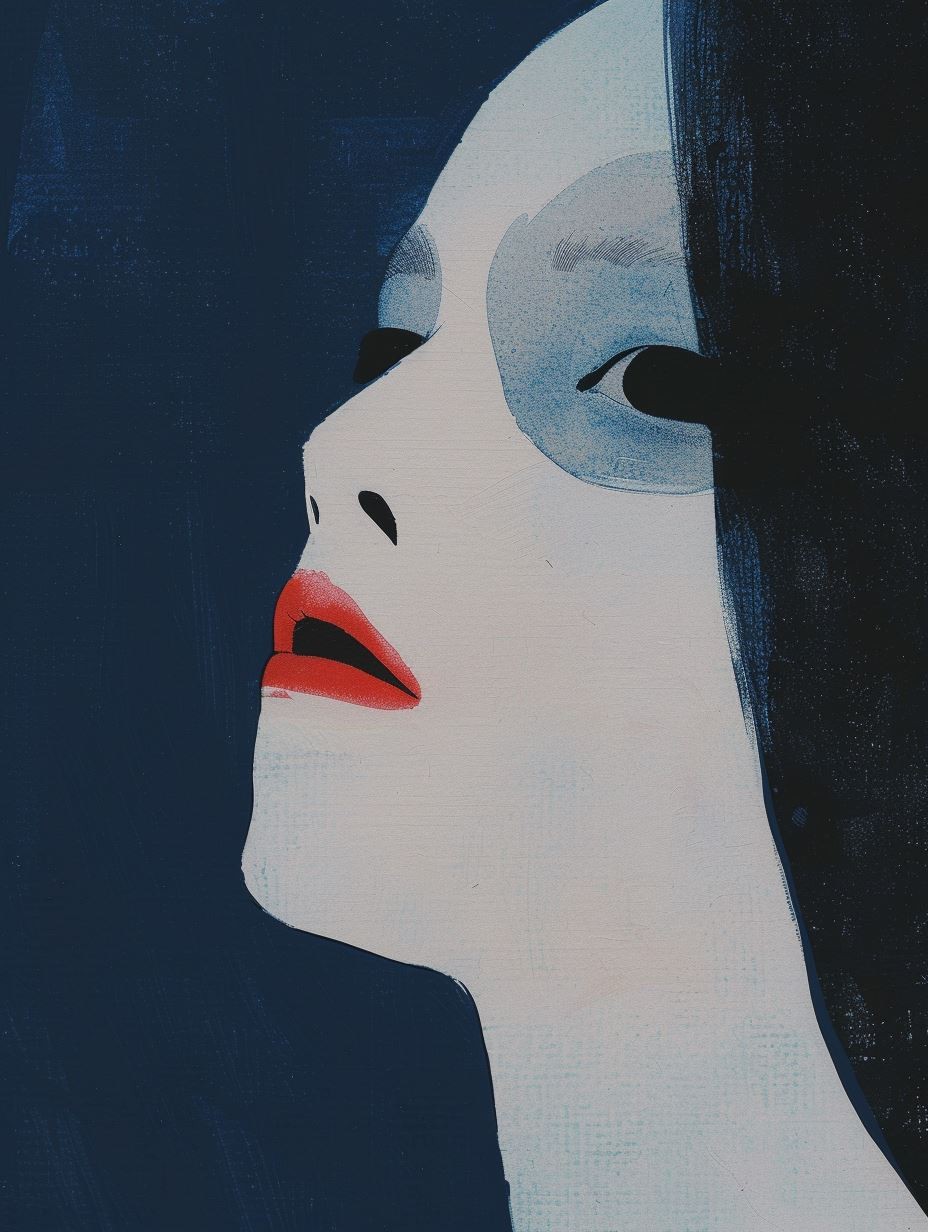 Melancholic Blue Digital Portrait - Image 3