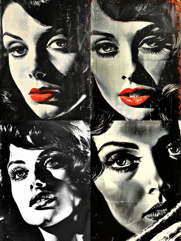 Noir Glamour Distressed Portrait