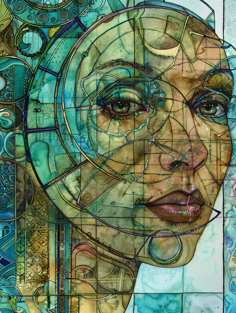 Fragmented Azure Ethereal Portraits - Image 4