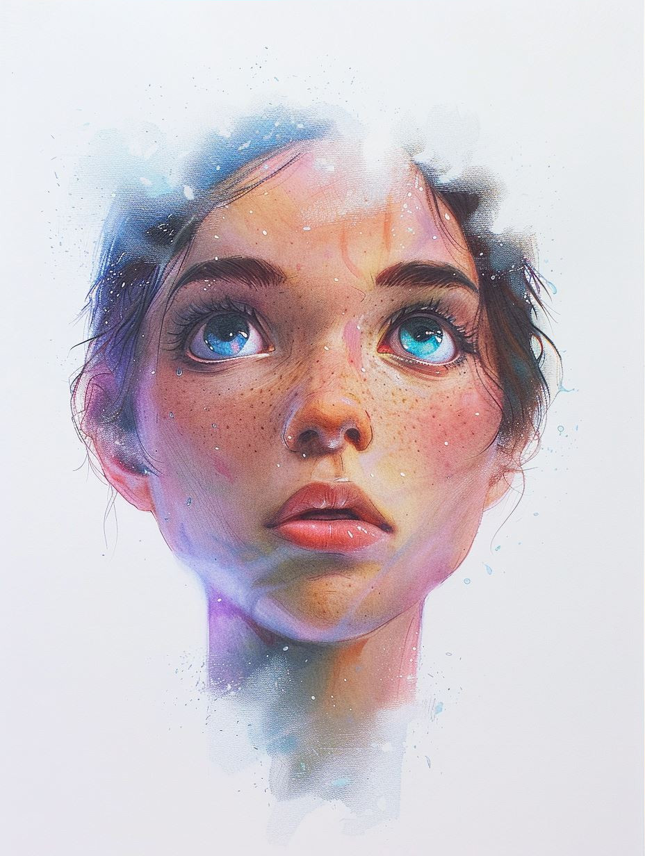 Dreamy Gazes: A Digital Portrait Study - Image 3