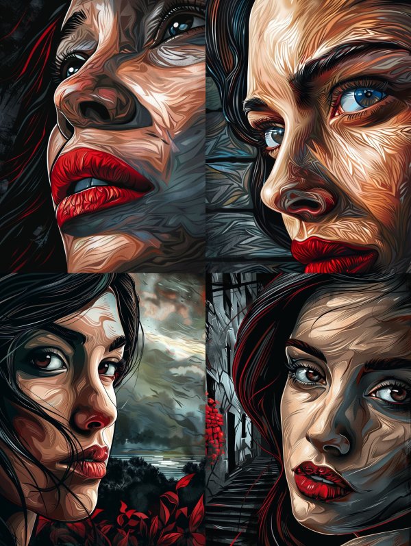 Dramatic Crimson Portrait Study