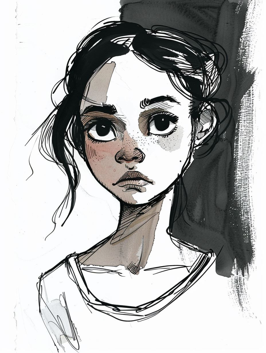 Urban Sketch Portrait in Ink - Image 4