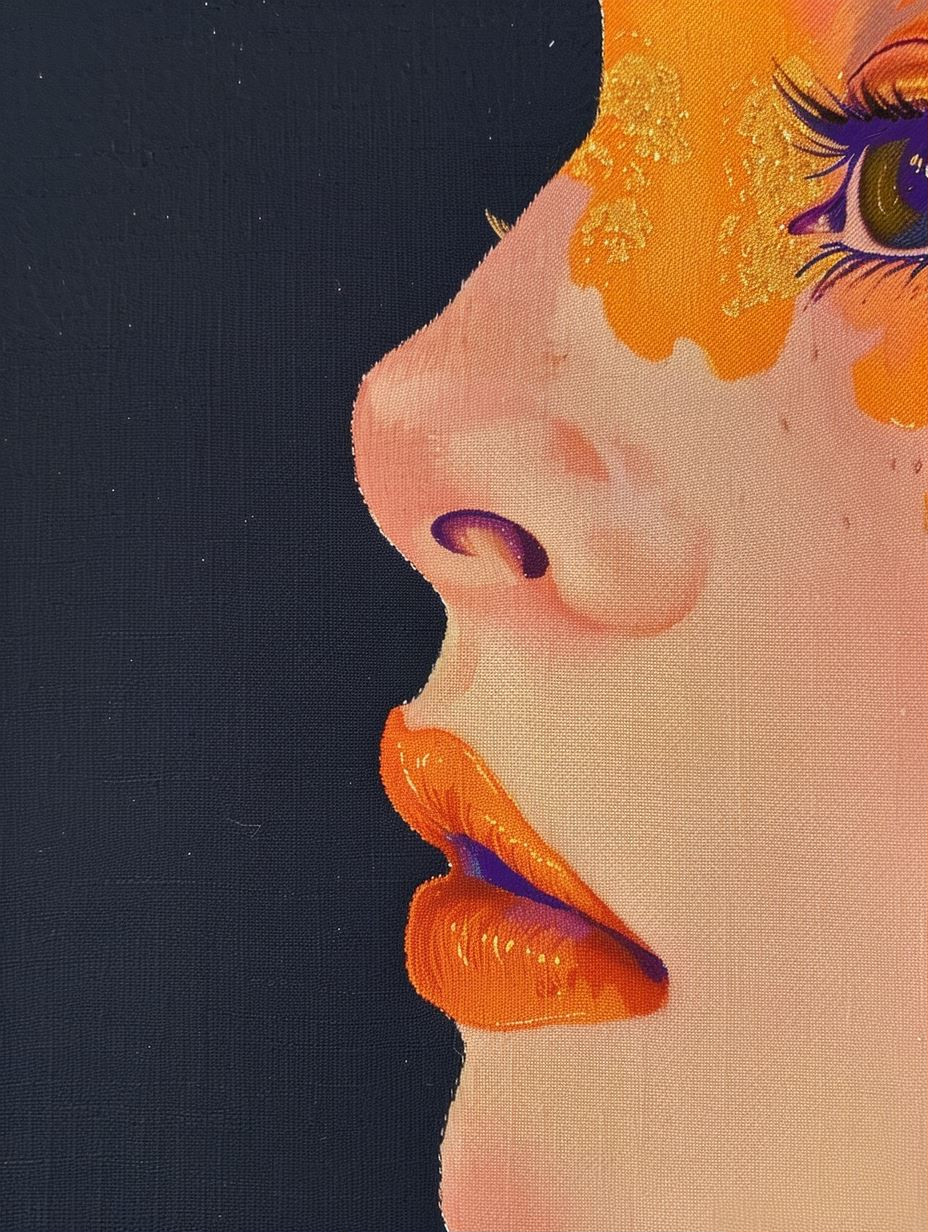 Neon Gilded Portrait Profile
