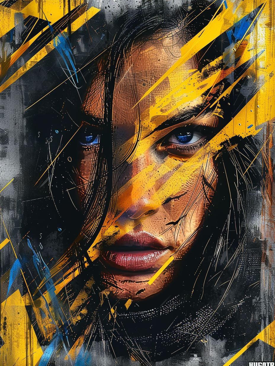 Golden Shadows Abstract Portraiture - Image 3