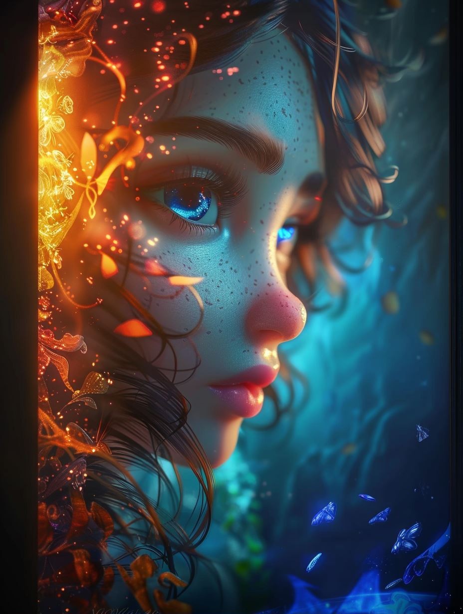 Ethereal Silver Moonlight Portrait - Image 2