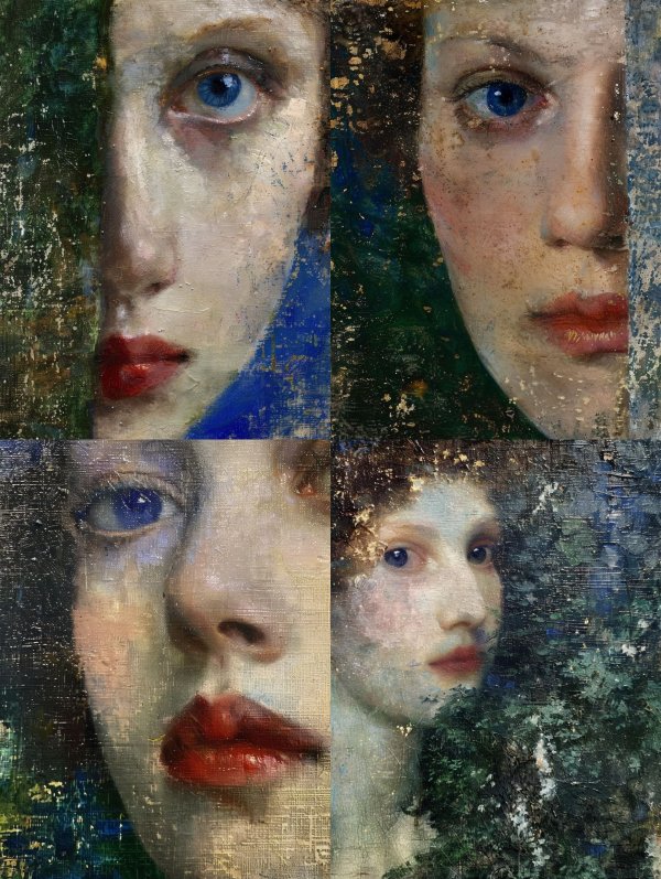 Fragmented Gaze of Textured Oil