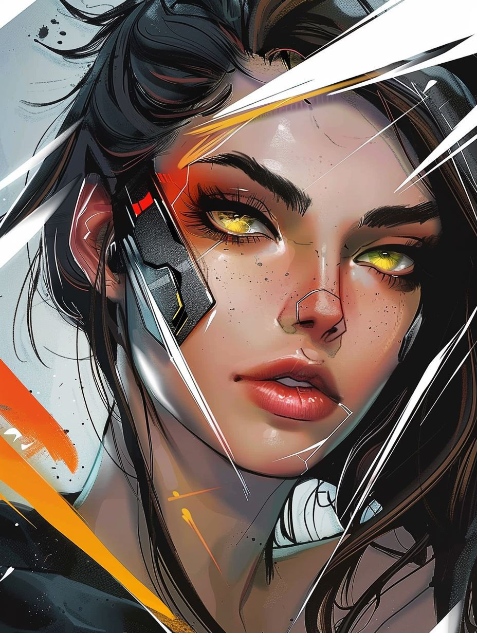 Cyberpunk Digital Portrait Study - Image 1