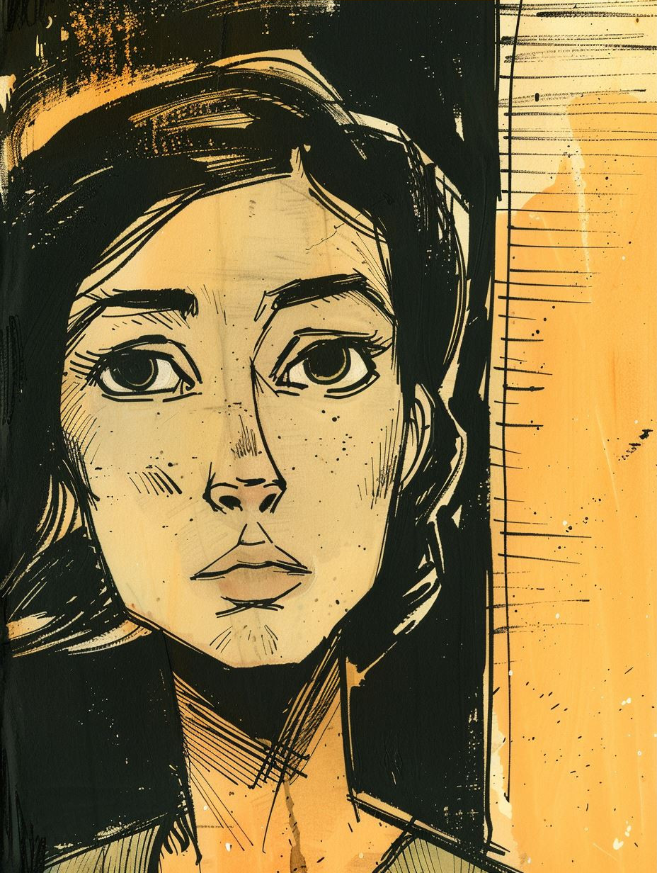 Golden Ink Urban Portrait - Image 3