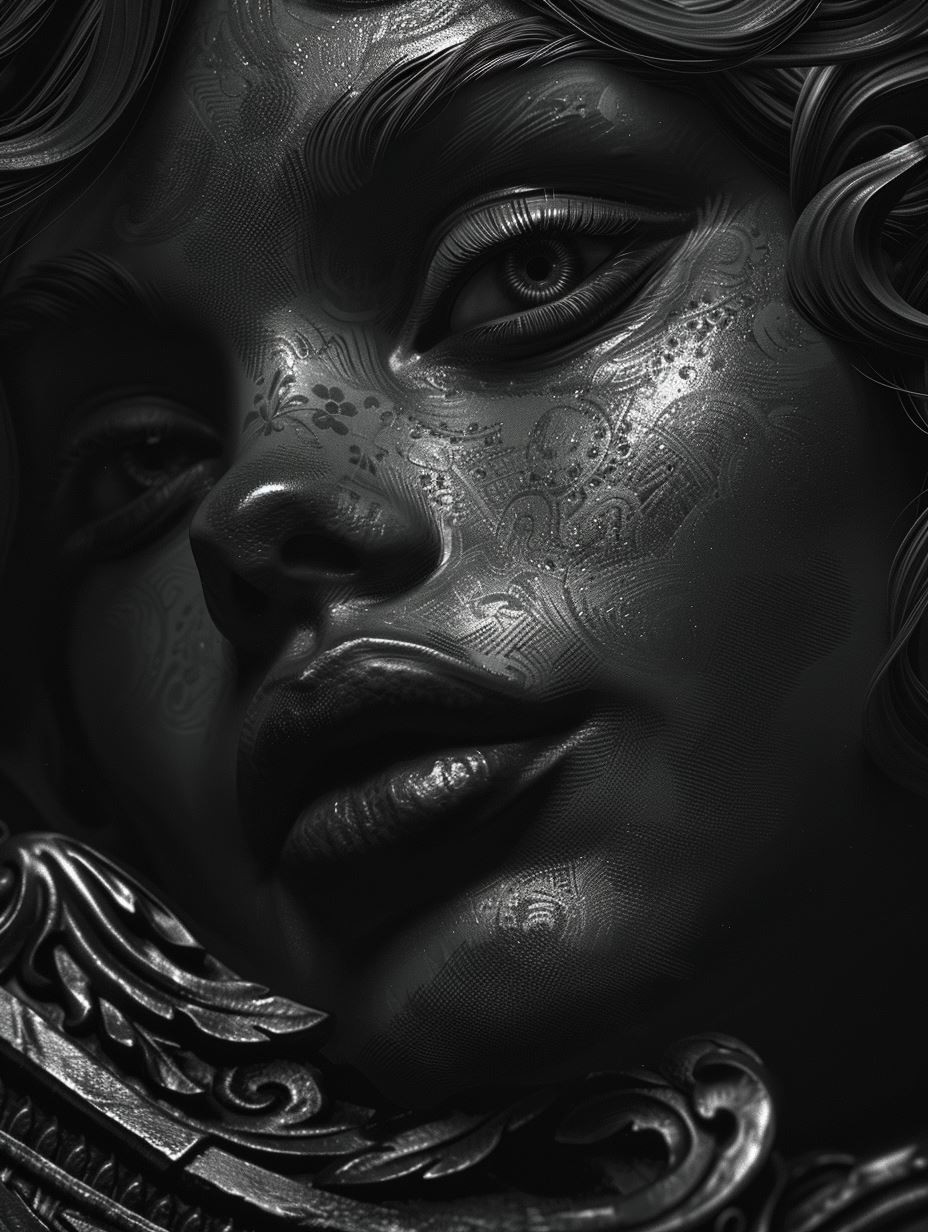 Fragmented Stone Goddess Portrait - Image 4
