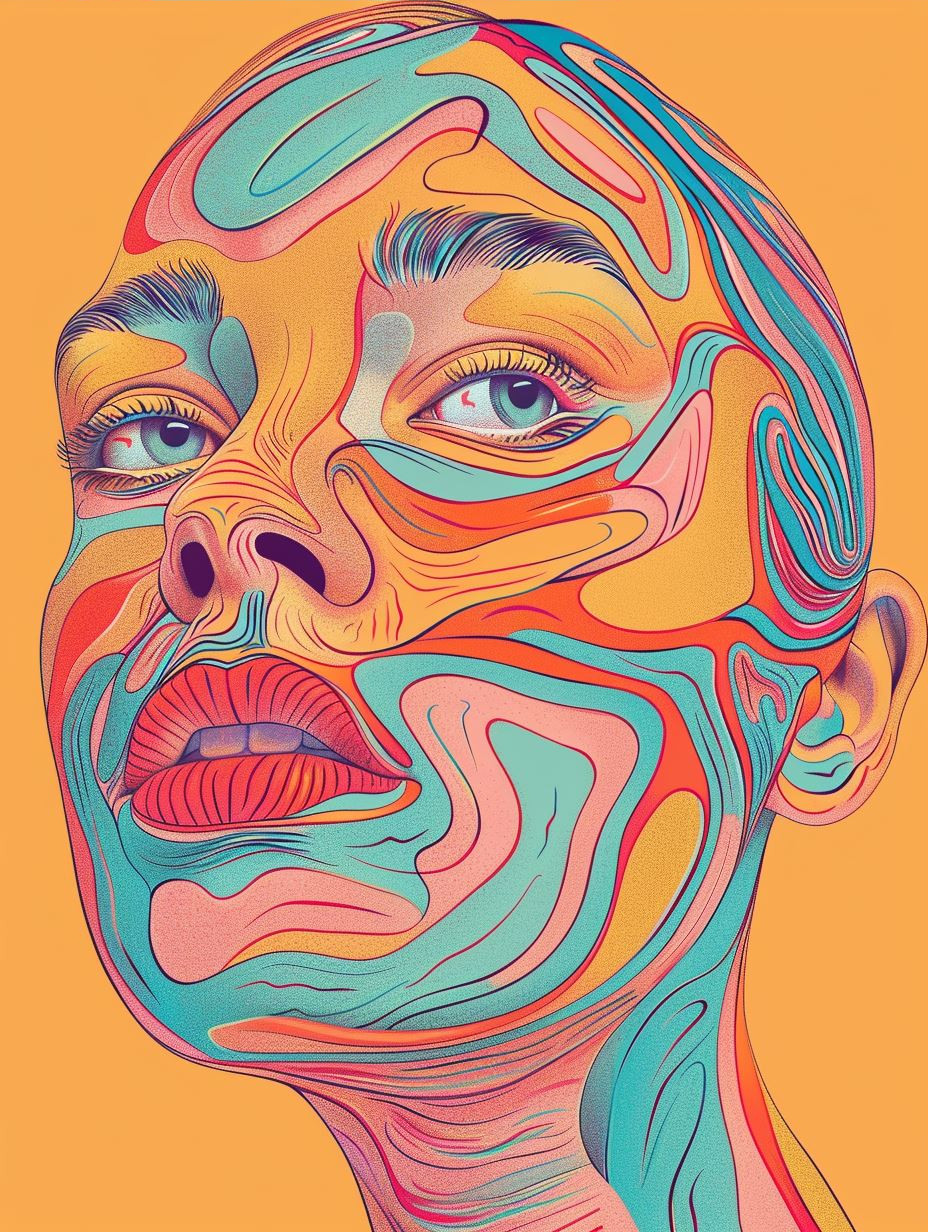 Psychedelic Fluid Portrait Study - Image 3