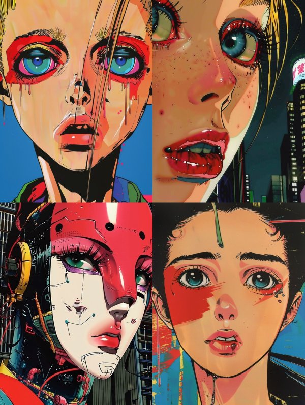 Neon Melancholy Portrait