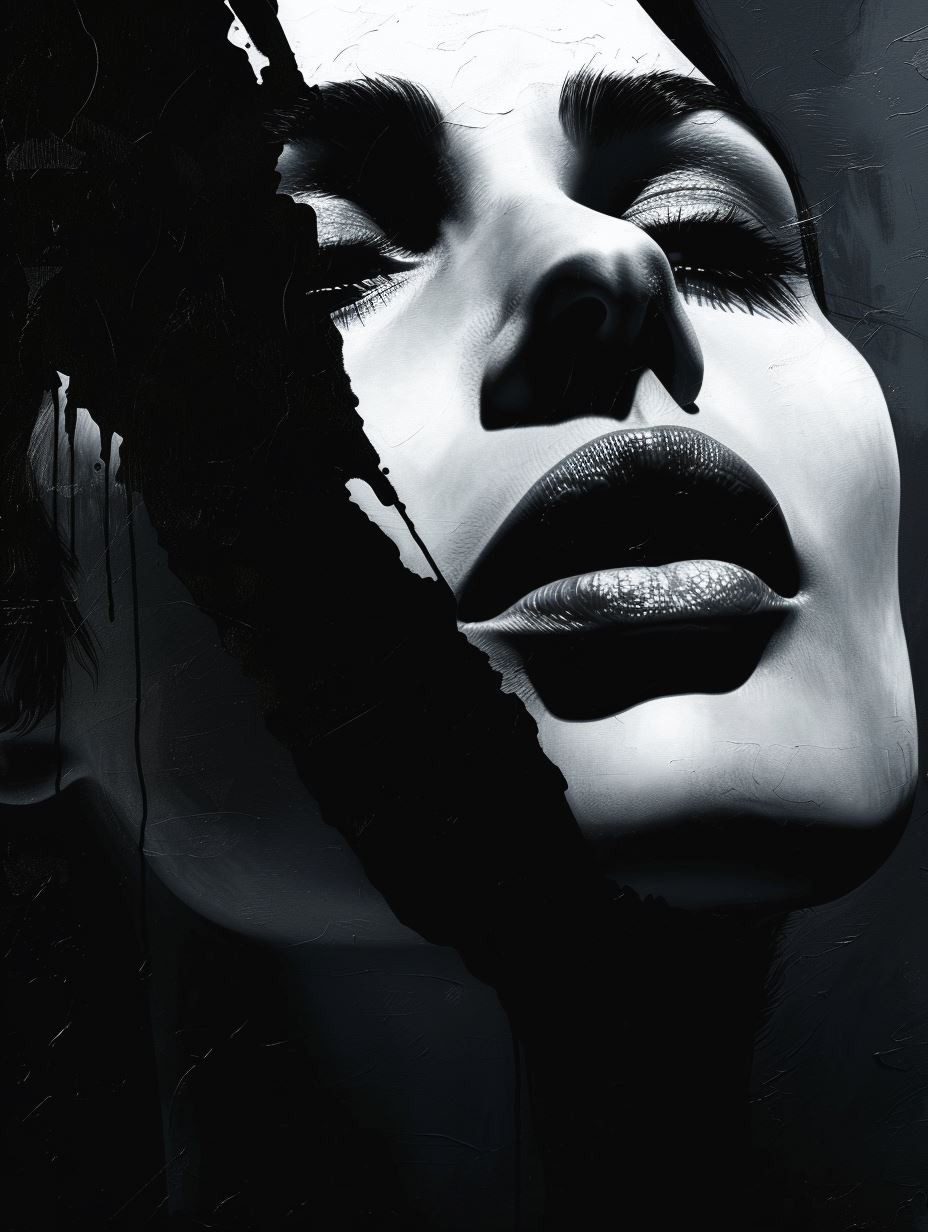 Noir Shadow Fragmented Portrait