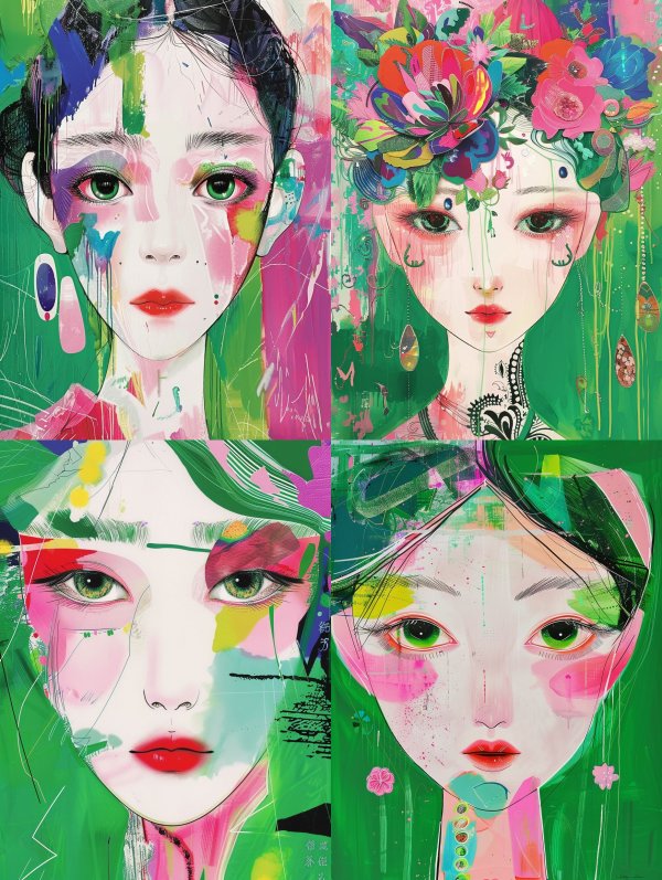 Vibrant Abstract Feminine Portraits