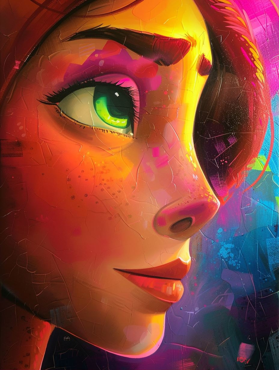 Neon Dreams Digital Portraiture - Image 1