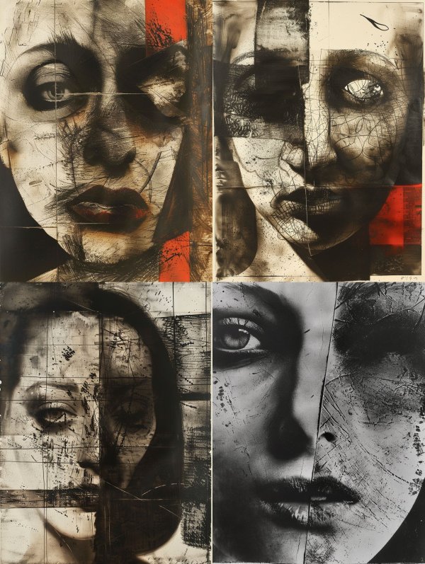 Fractured Gaze: A Quadtych of Distorted Souls